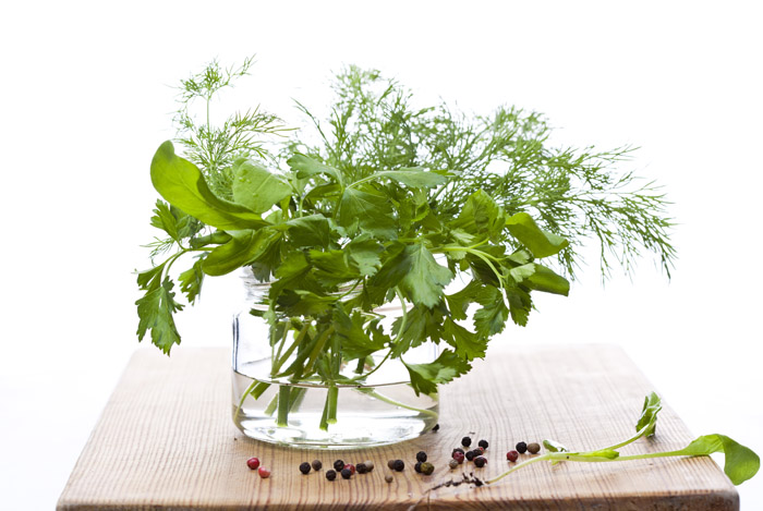 arrange fresh herbs