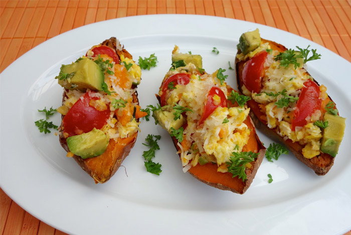 Breakfast Stuffed Sweet Potatoes