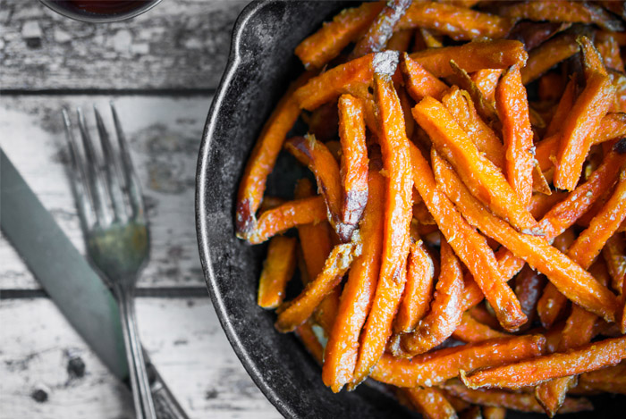 Baked Garlic Sweet Potato Fries